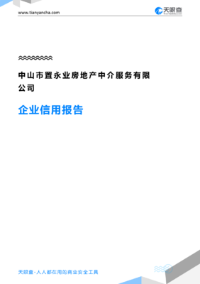 中山市置永業(yè)房地產(chǎn)中介服務(wù)(企業(yè)信用報告)- 天眼查
